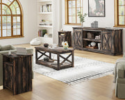 4-Piece Farmhouse Living Room Table Set with Charging Station