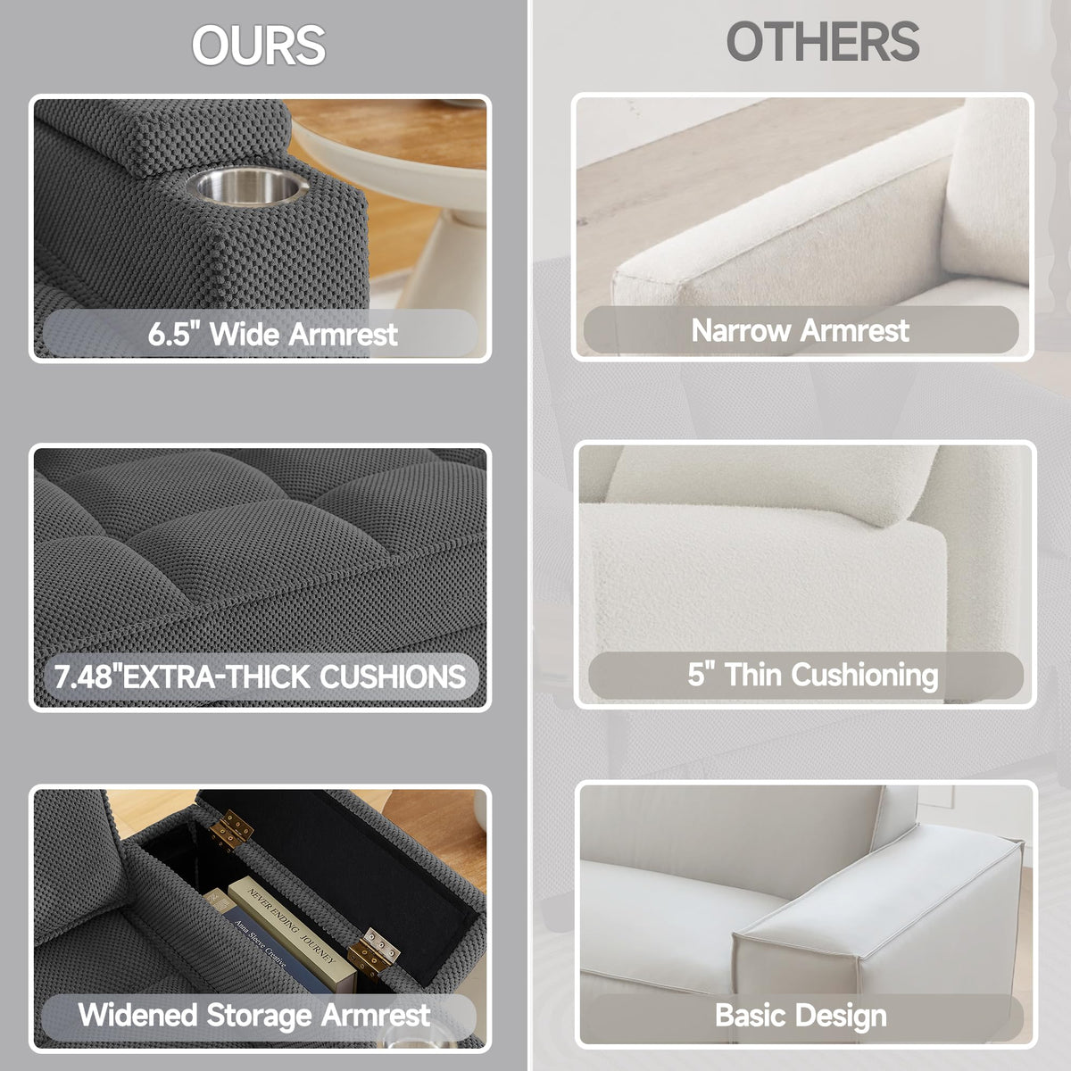 Storage Loveseat with Swivel Tray