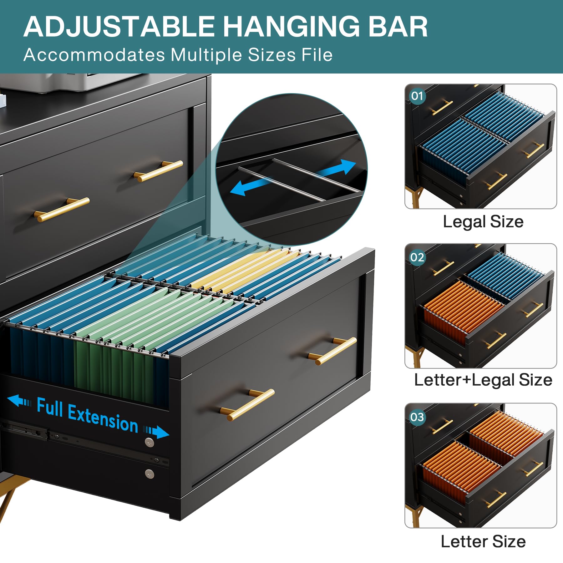 2-Drawer Lateral Filing Cabinet with Printer Stand