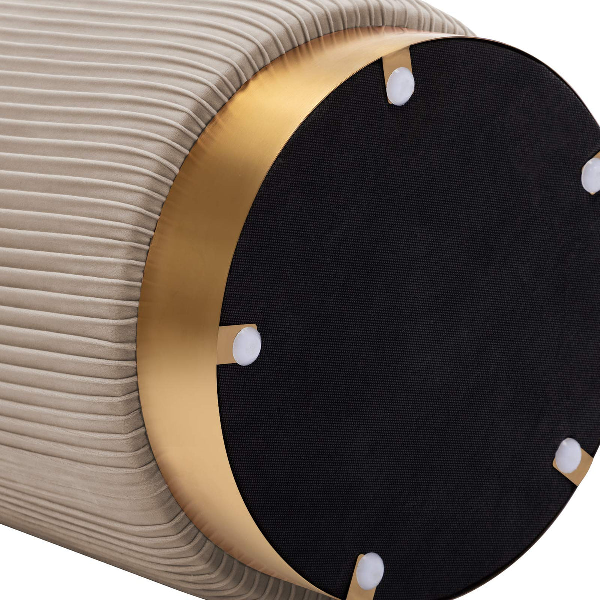 Round Velvet Ottoman