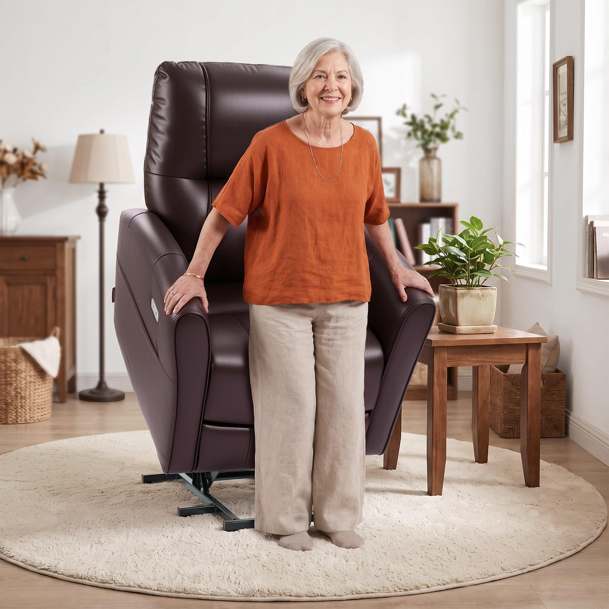 EONIX Wall Hugger Power Lift Recliner Chair for Elderly, FSC Certified