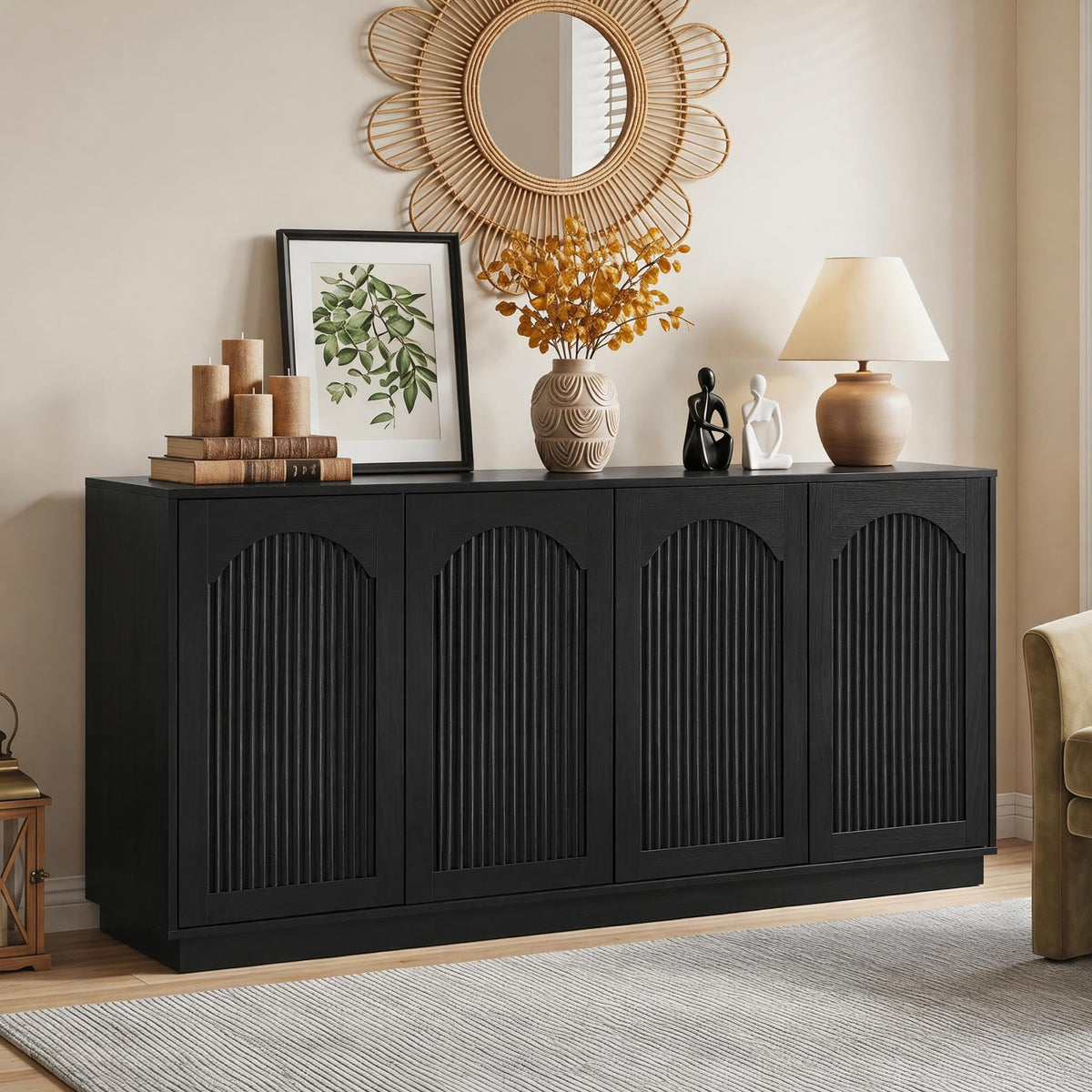 Fluted Sideboard Cabinet