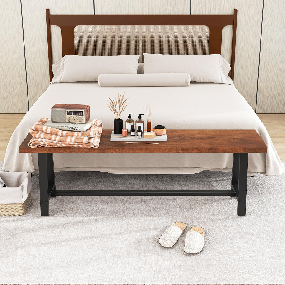 Rustic Wood Dining Bench