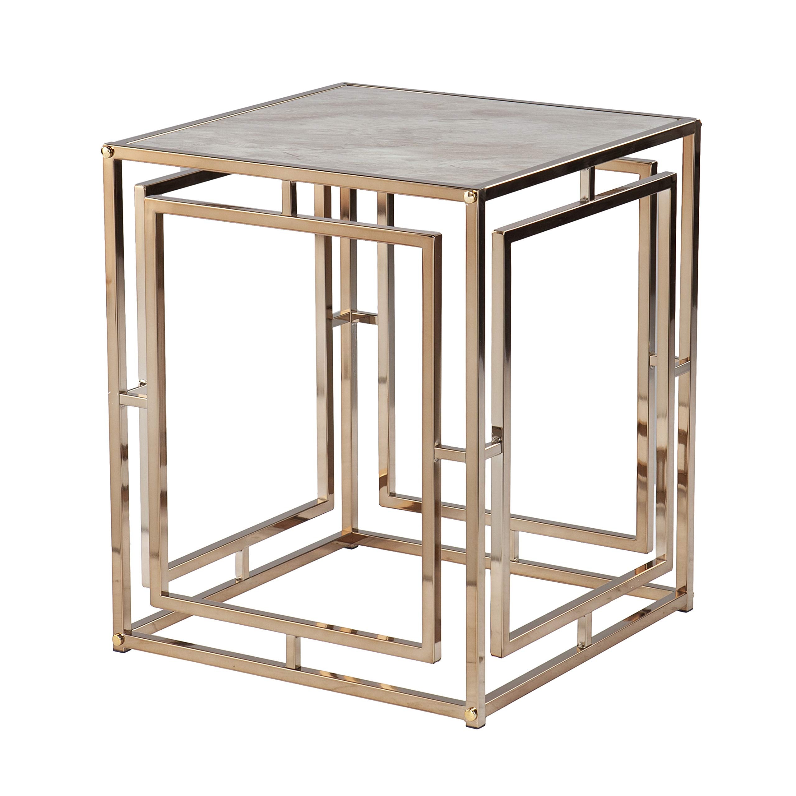 Faux Marble Square End Table