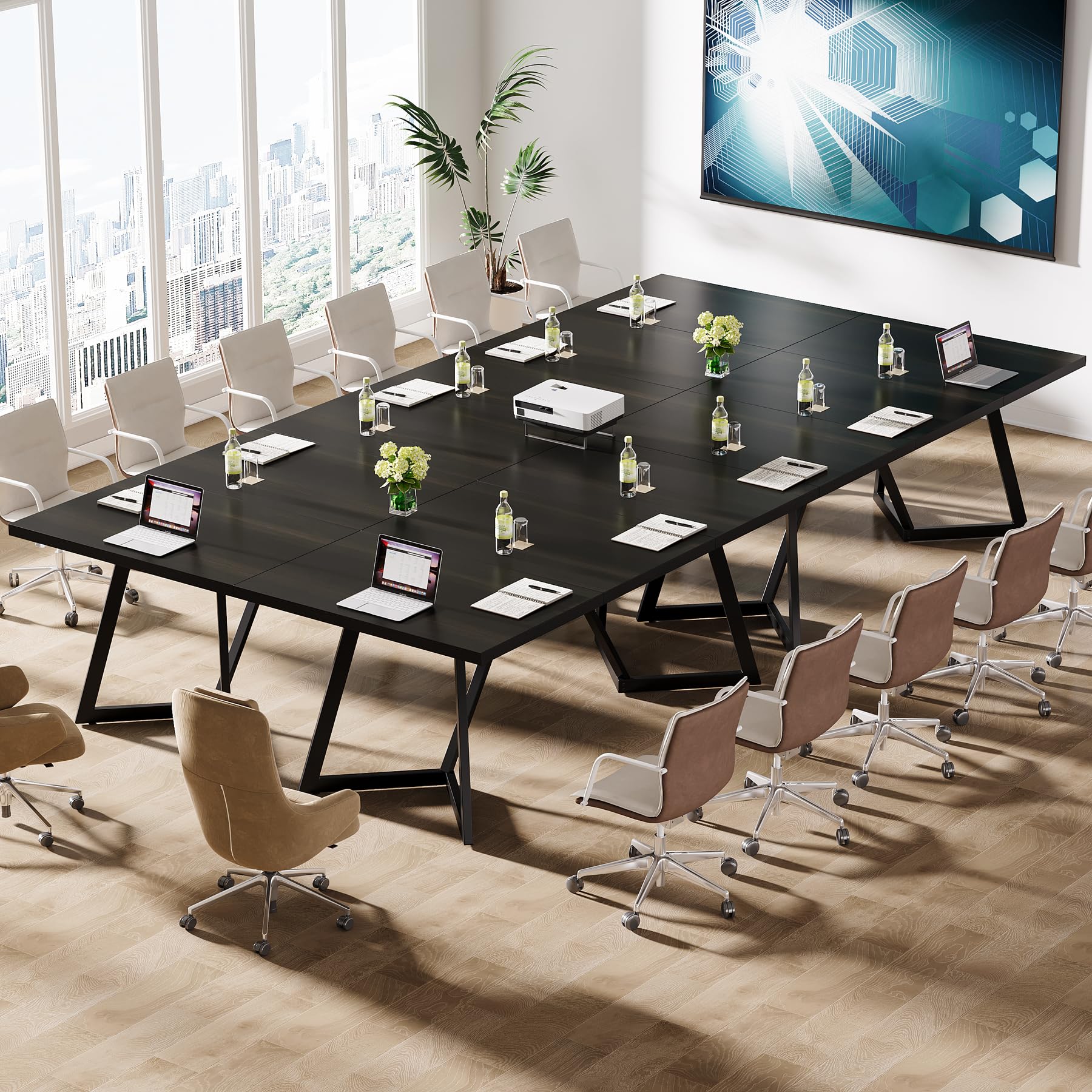 70.86" Rectangular Conference Table with Metal Frame