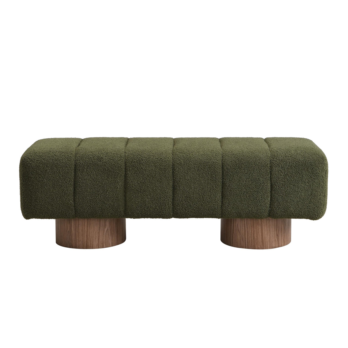 Green Boucle Dining Bench