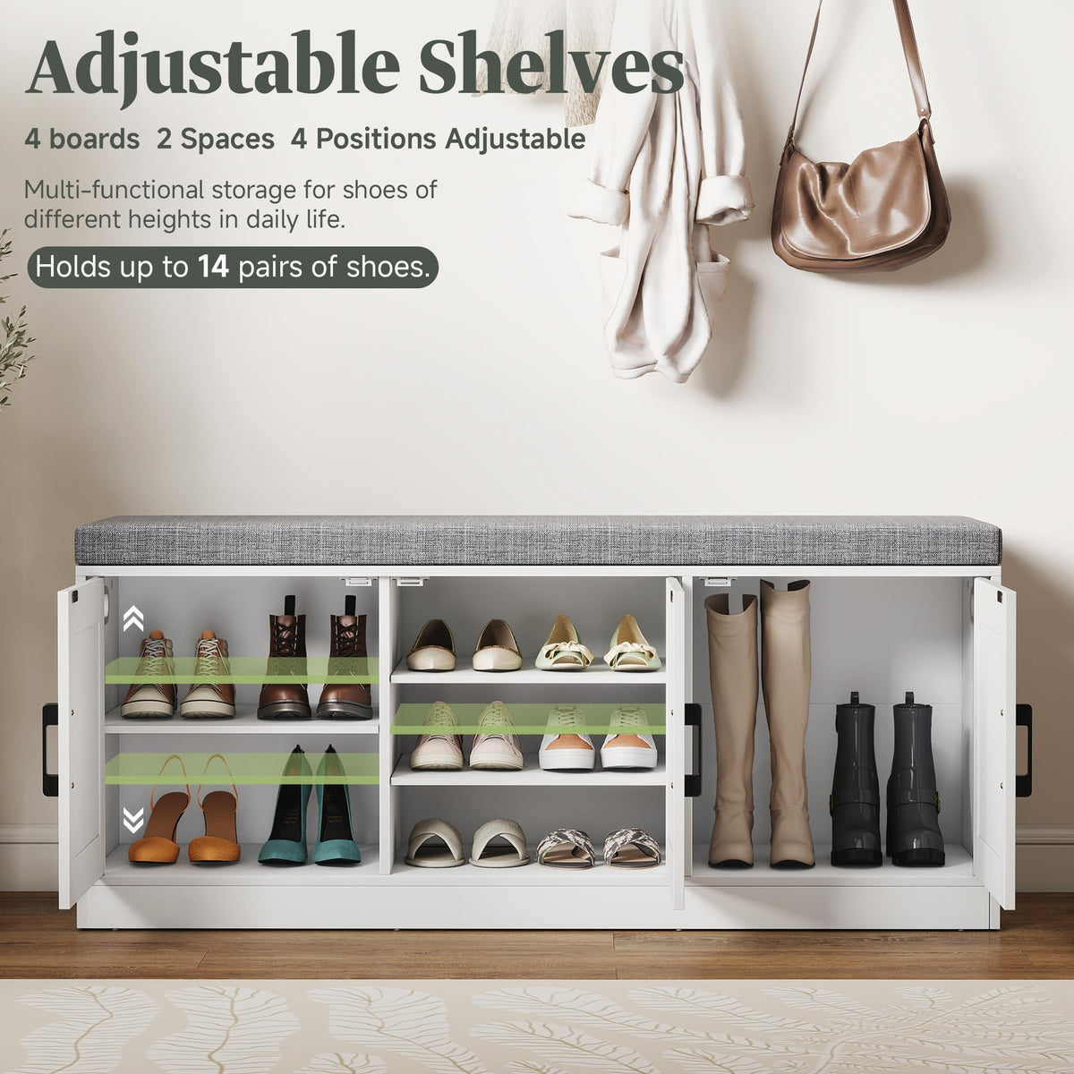 Padded Shoe Storage Bench
