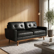 65" Faux Leather Loveseat Sofa