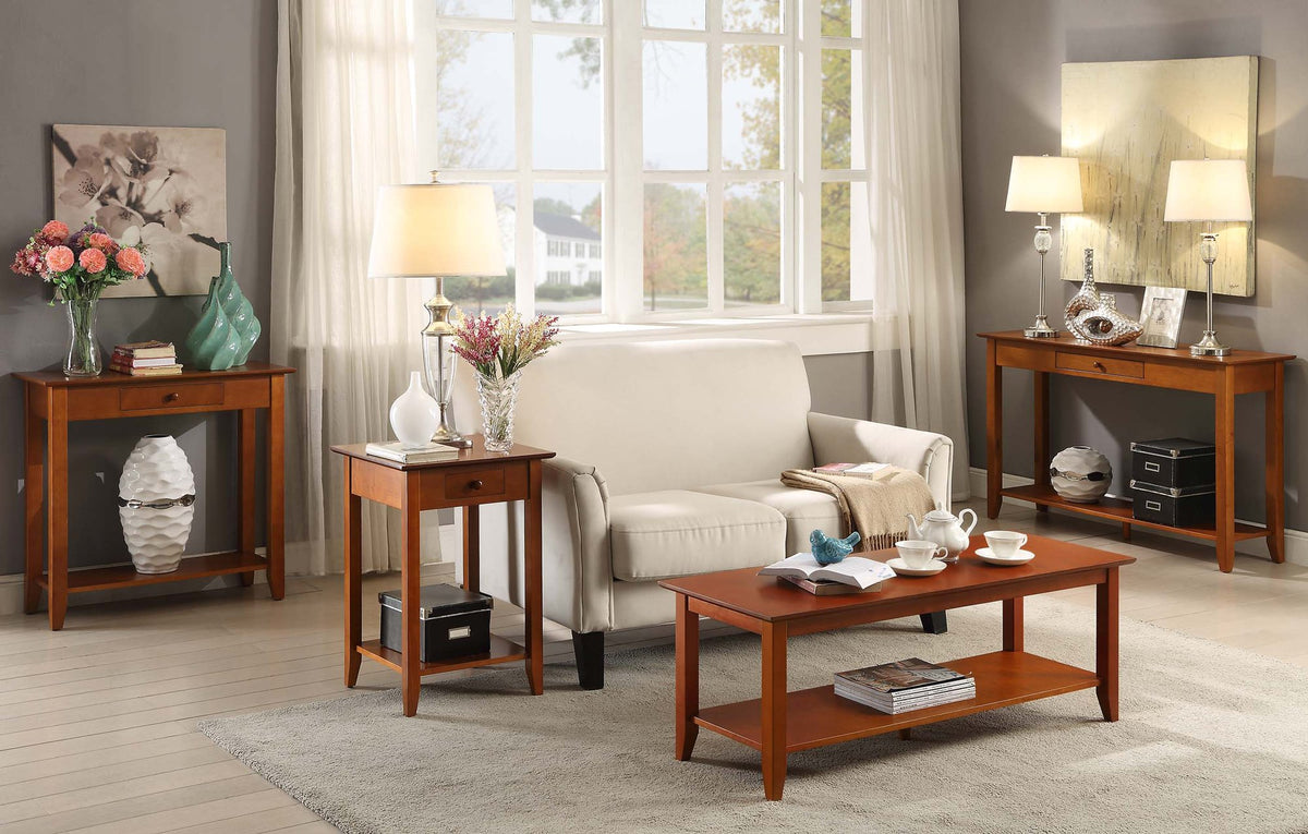 Cherry Console Table with Drawer