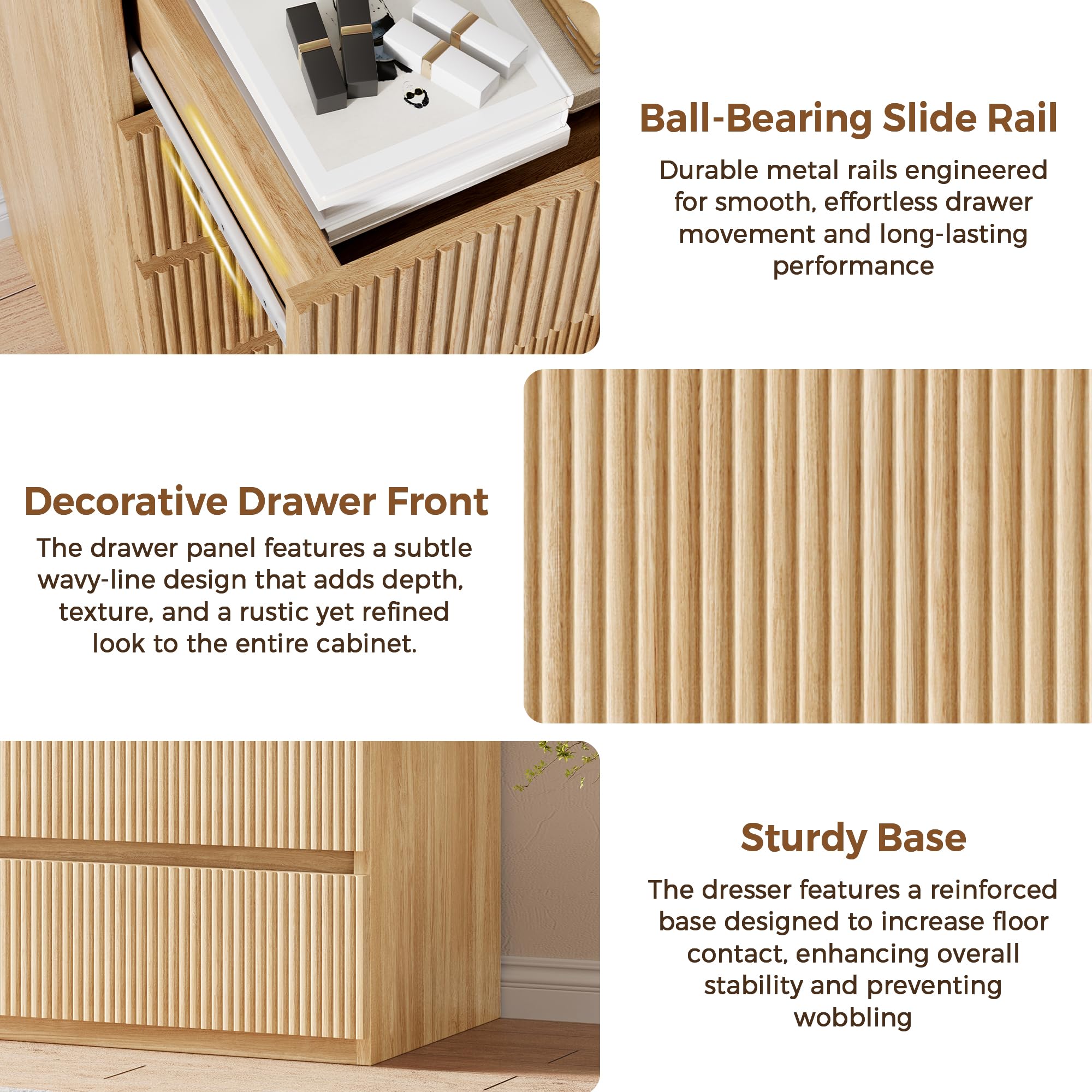 Fluted 5-Drawer Dresser