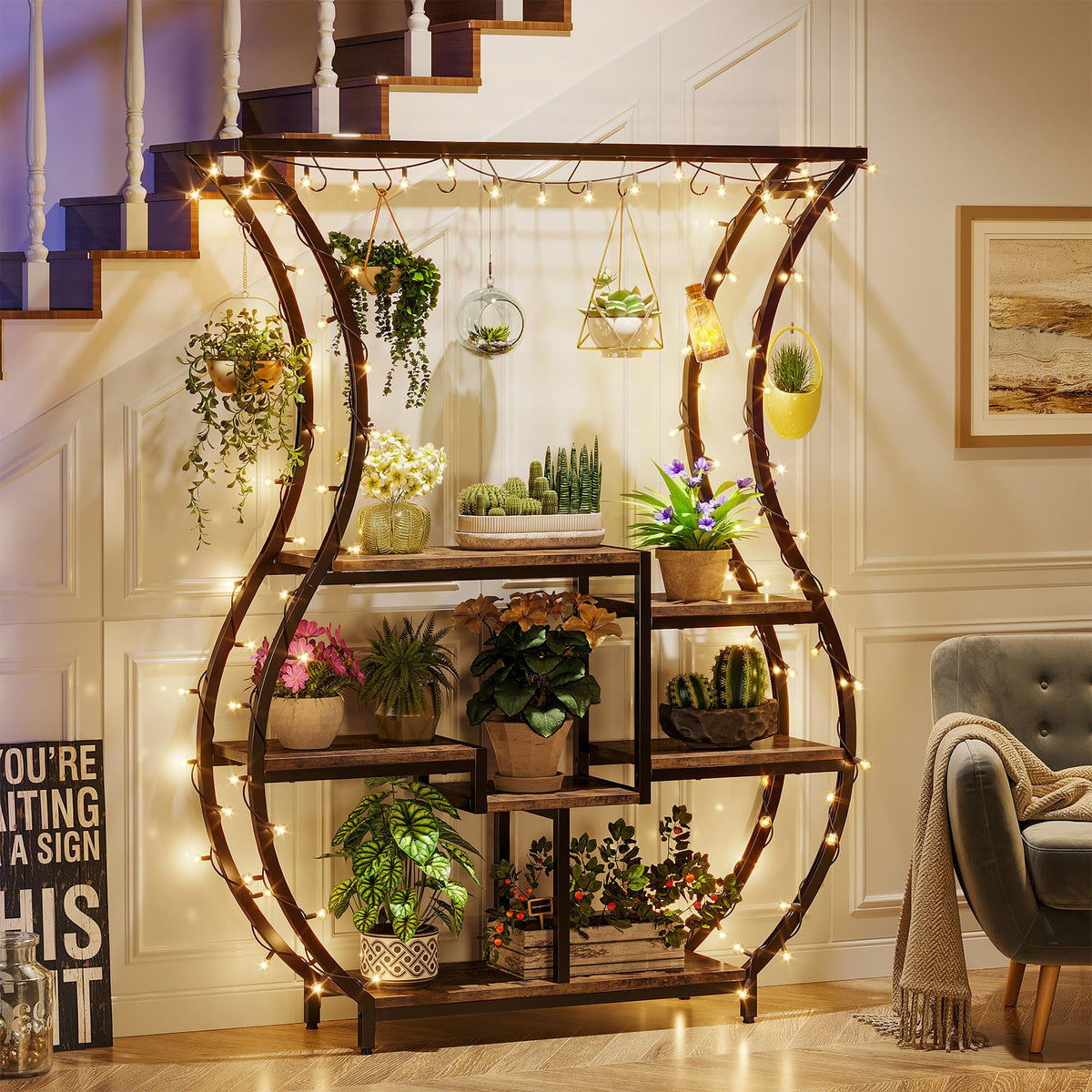 6-Tier Vase-Shaped Plant Stand