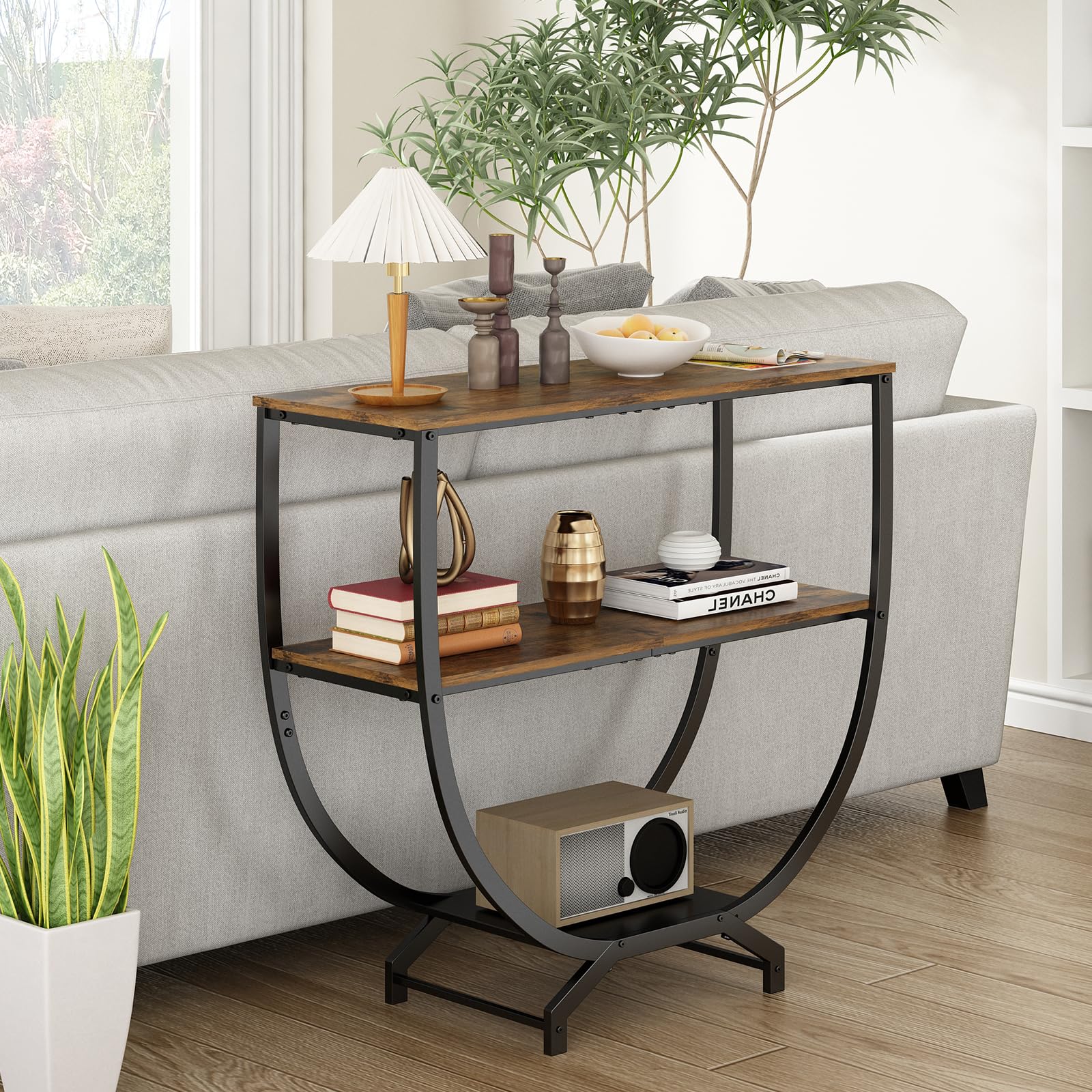 3-Tier Industrial Console Table