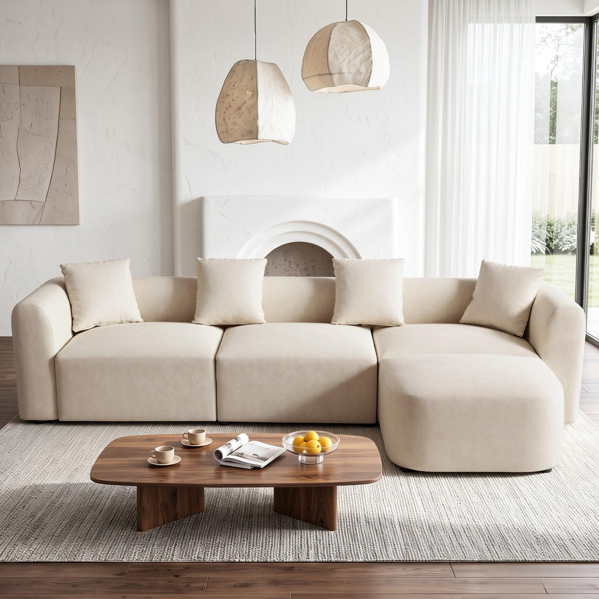 Modular PU Leather Sectional with Ottoman