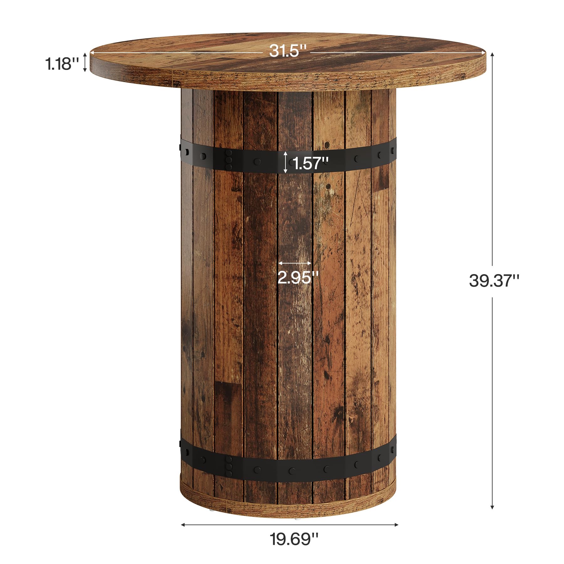 Round Bar Table – Bar Height Bistro Pub Table