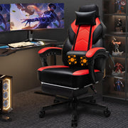 Gaming Chair with Footrest & Massage Lumbar Support