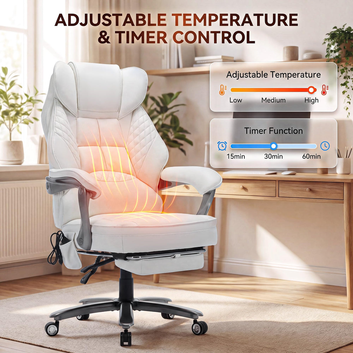 COLAMY Big and Tall Massage & Heat Office Chair, Ergonomic Gaming Chair