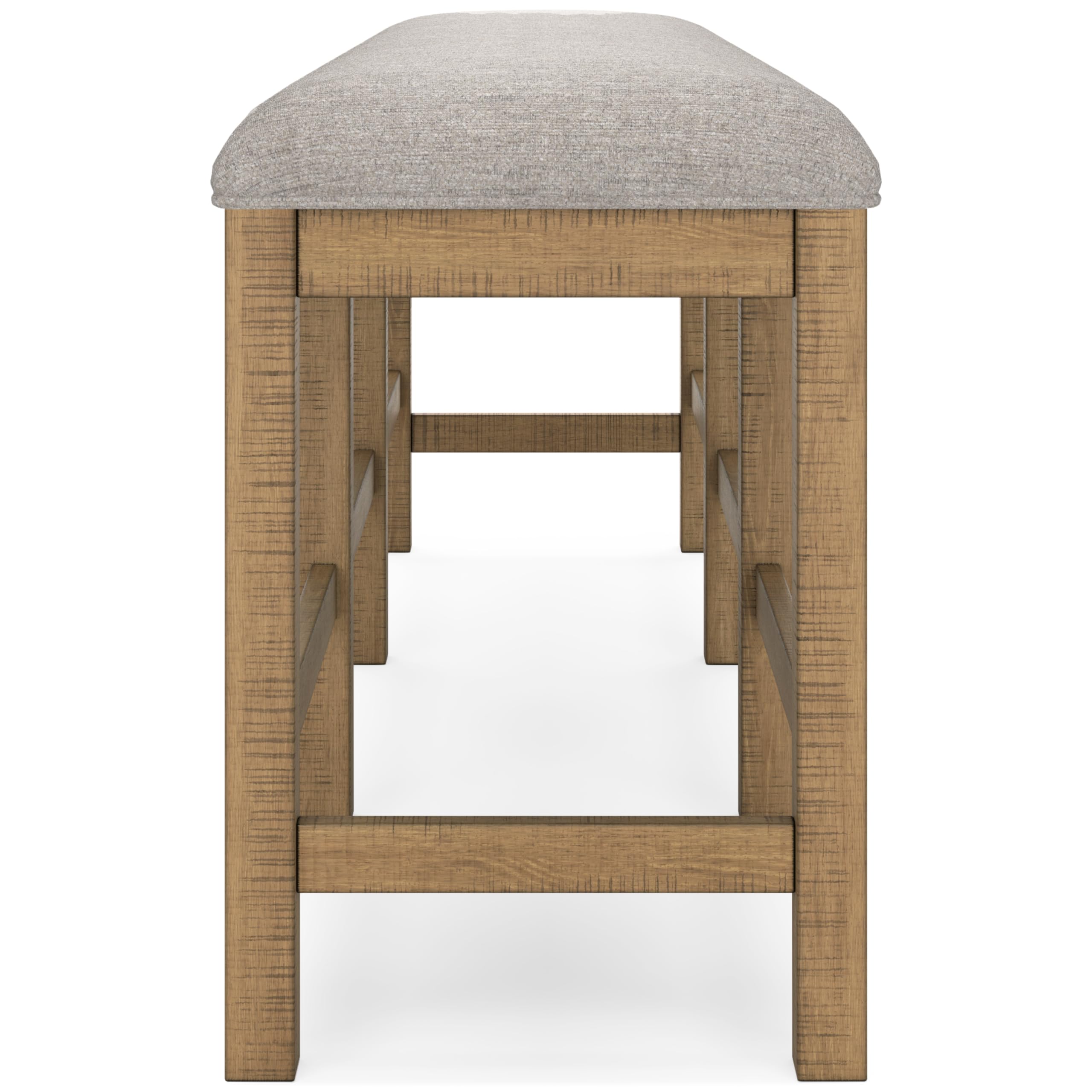 Counter Height Dining Bench, Light Brown & Light Gray