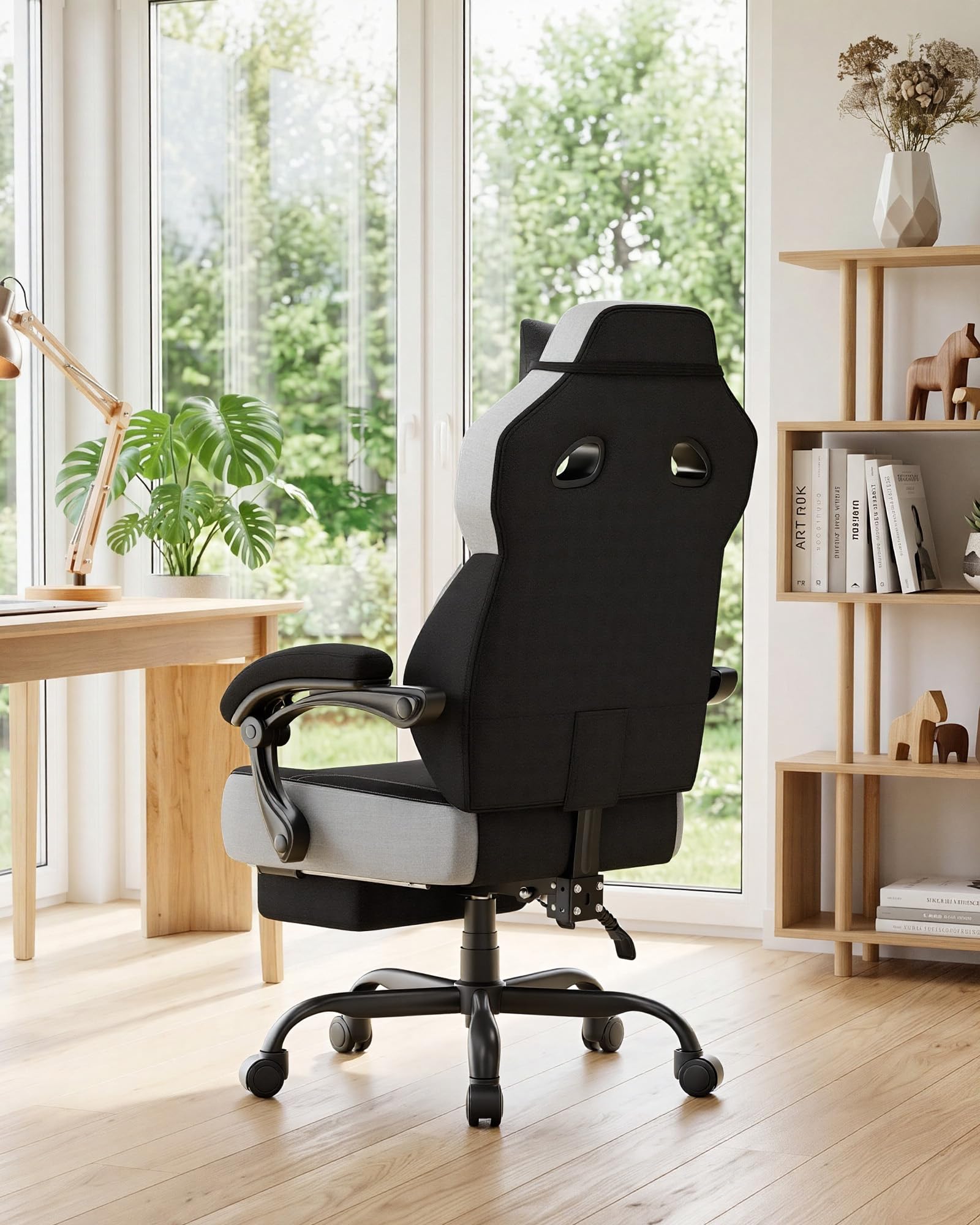 Big & Tall Gaming Chair with Footrest & Reclining Back, 90°-155°