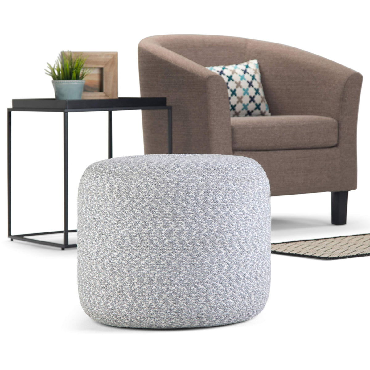 Round Braided Cotton Pouf