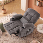 Power Lift Recliner Chair for Elderly with Lumbar Heat and Vibration Massage, Electric Lift Recliner Chair with Remote Control and USB Port,4 Storage Pockets & 2 Cup Holders for Living Room - Grey