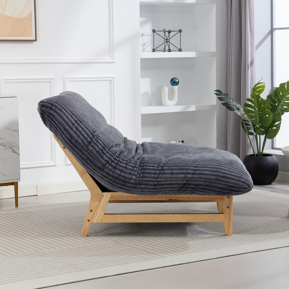 Corduroy Armless Lounge Chair