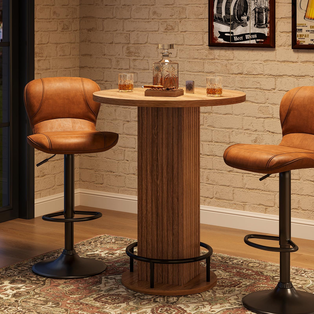 Round Wooden Bar Table