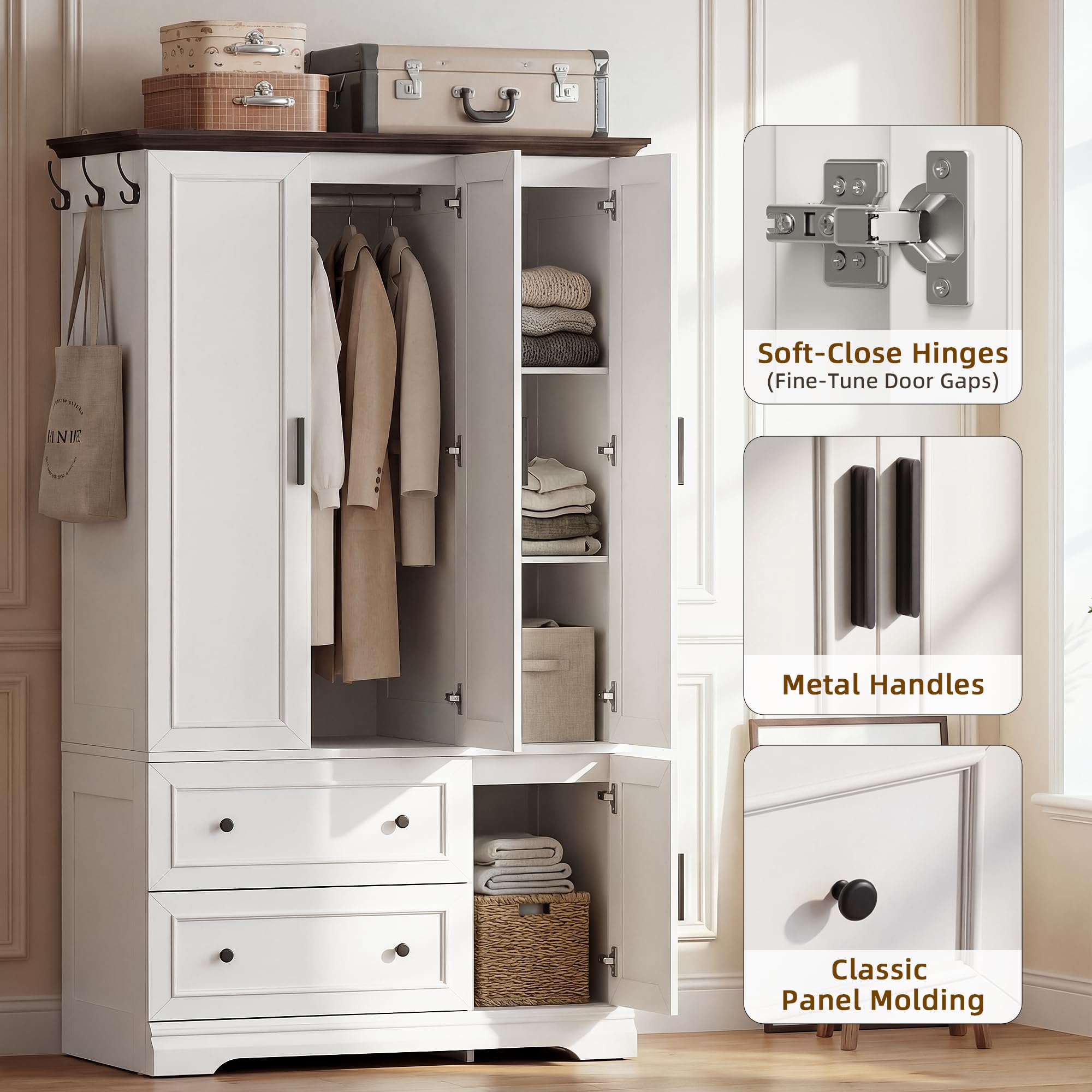 Armoire Wardrobe Closet with Drawers