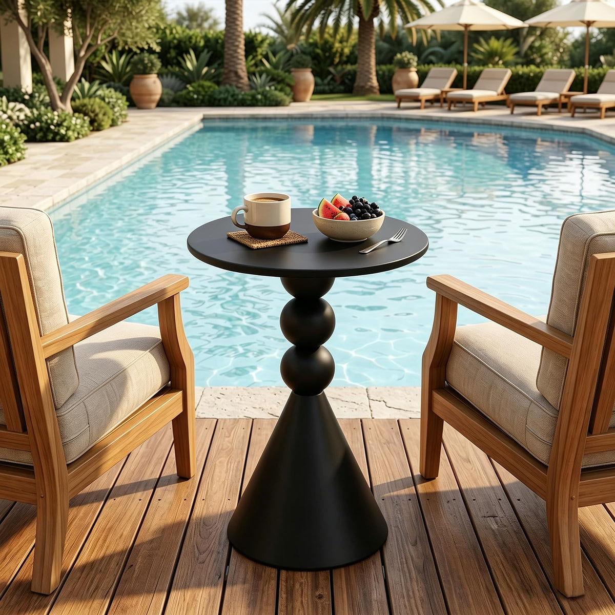 Round Metal Pedestal Drink Table