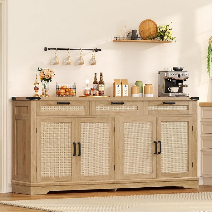 Buffet Sideboard Cabinet with 4 Doors & 3 Drawers