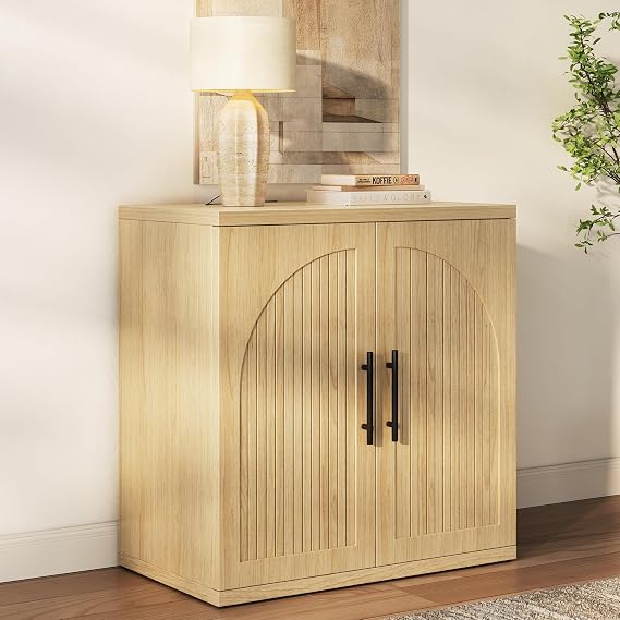 Fluted Walnut Buffet Cabinet