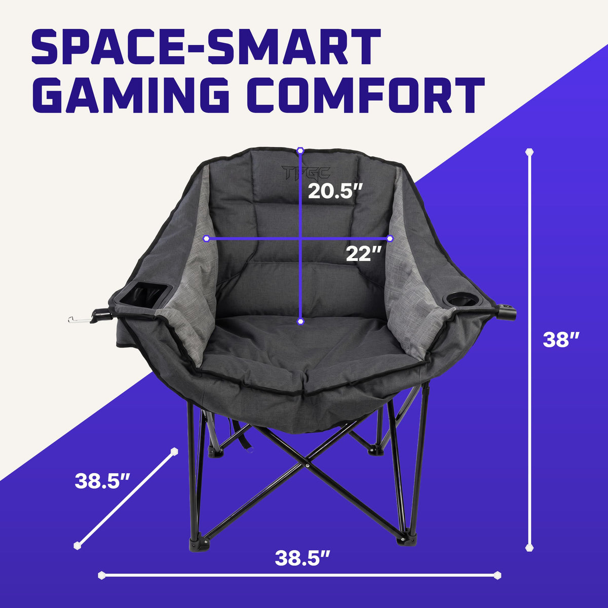 TFGC Foldable Gaming Chair for Adults and Teens, Portable Video Game Seat