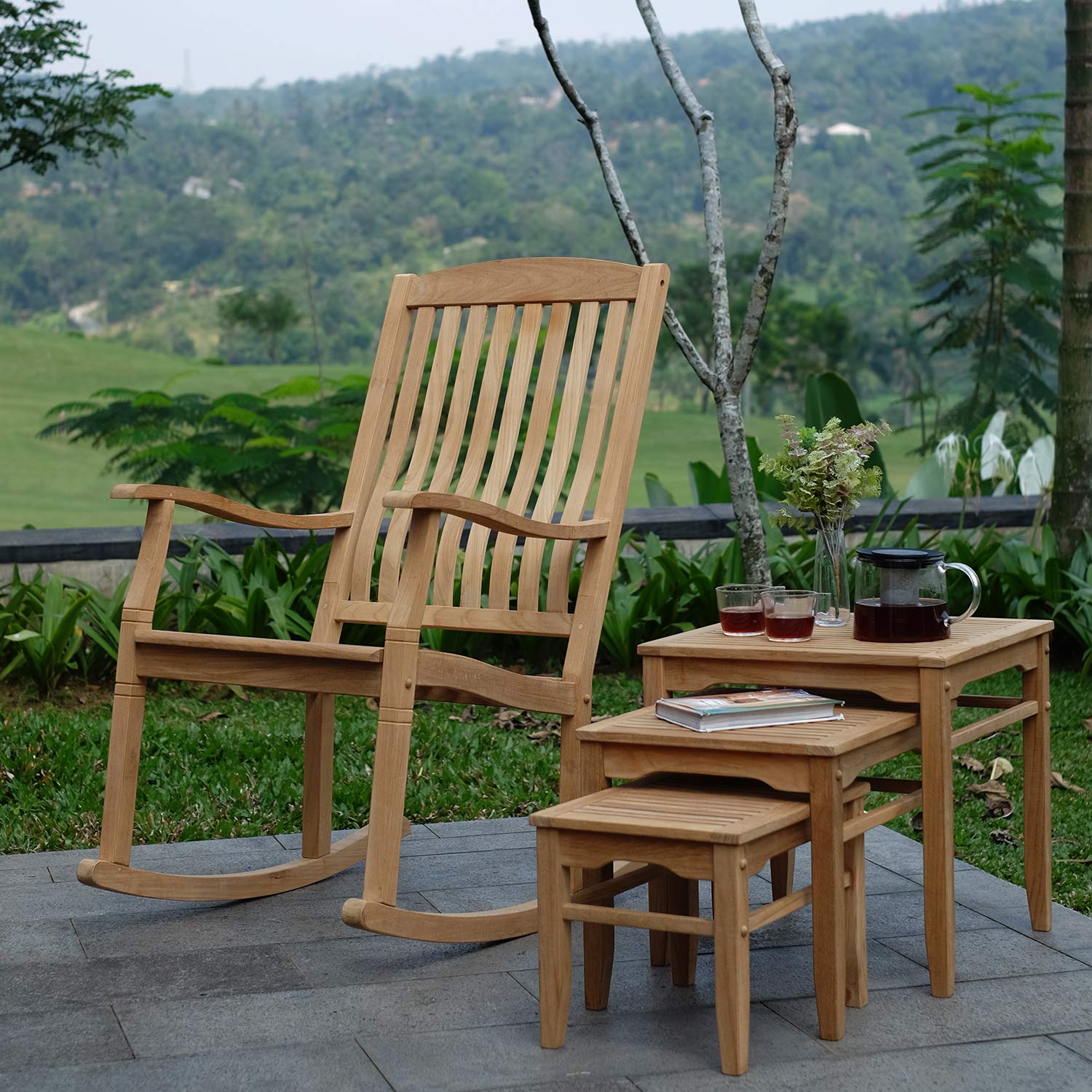 Teak Nesting Side Tables Set of 3