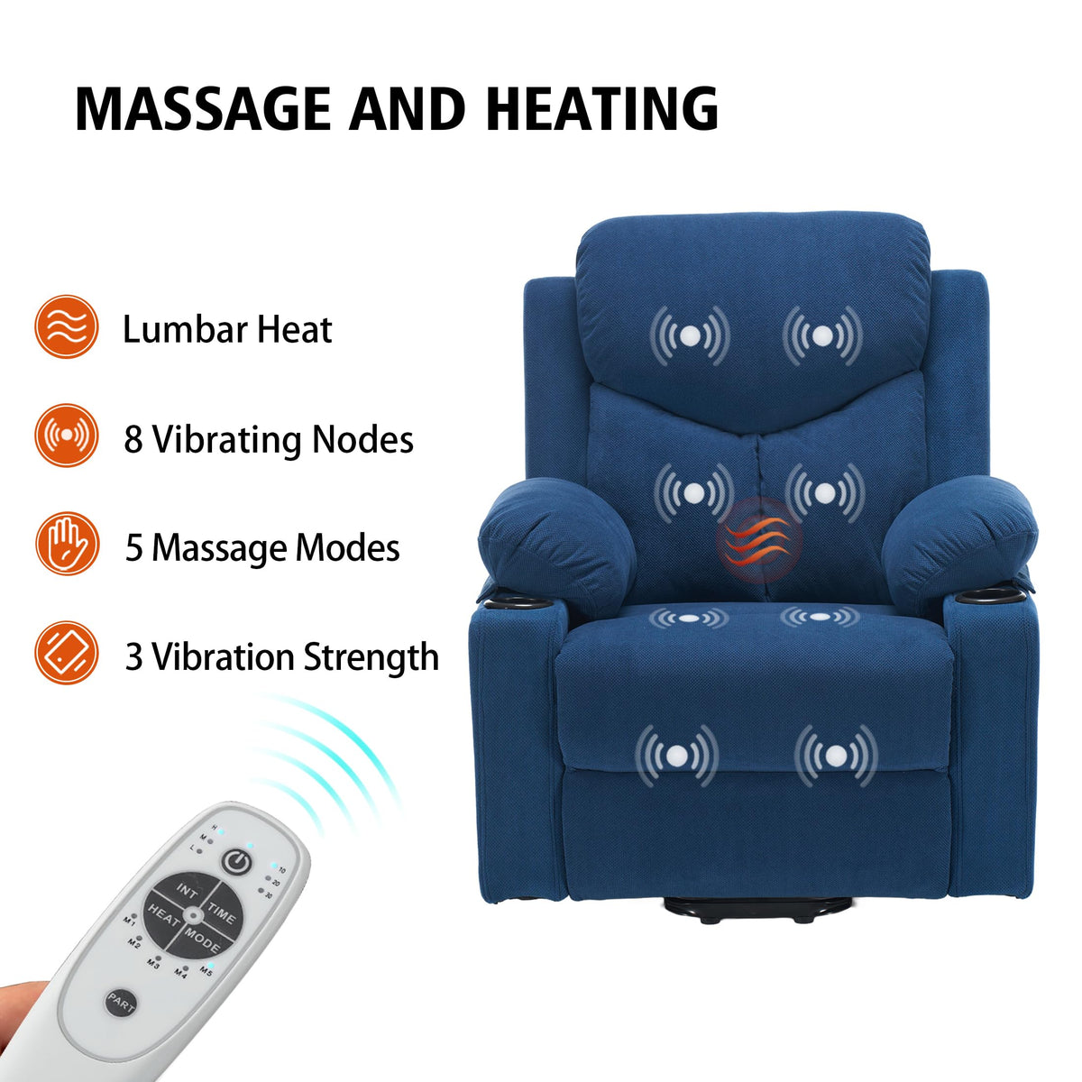Ketaiyou Power Lift Recliner Chair with Massage and Heat for Elderly