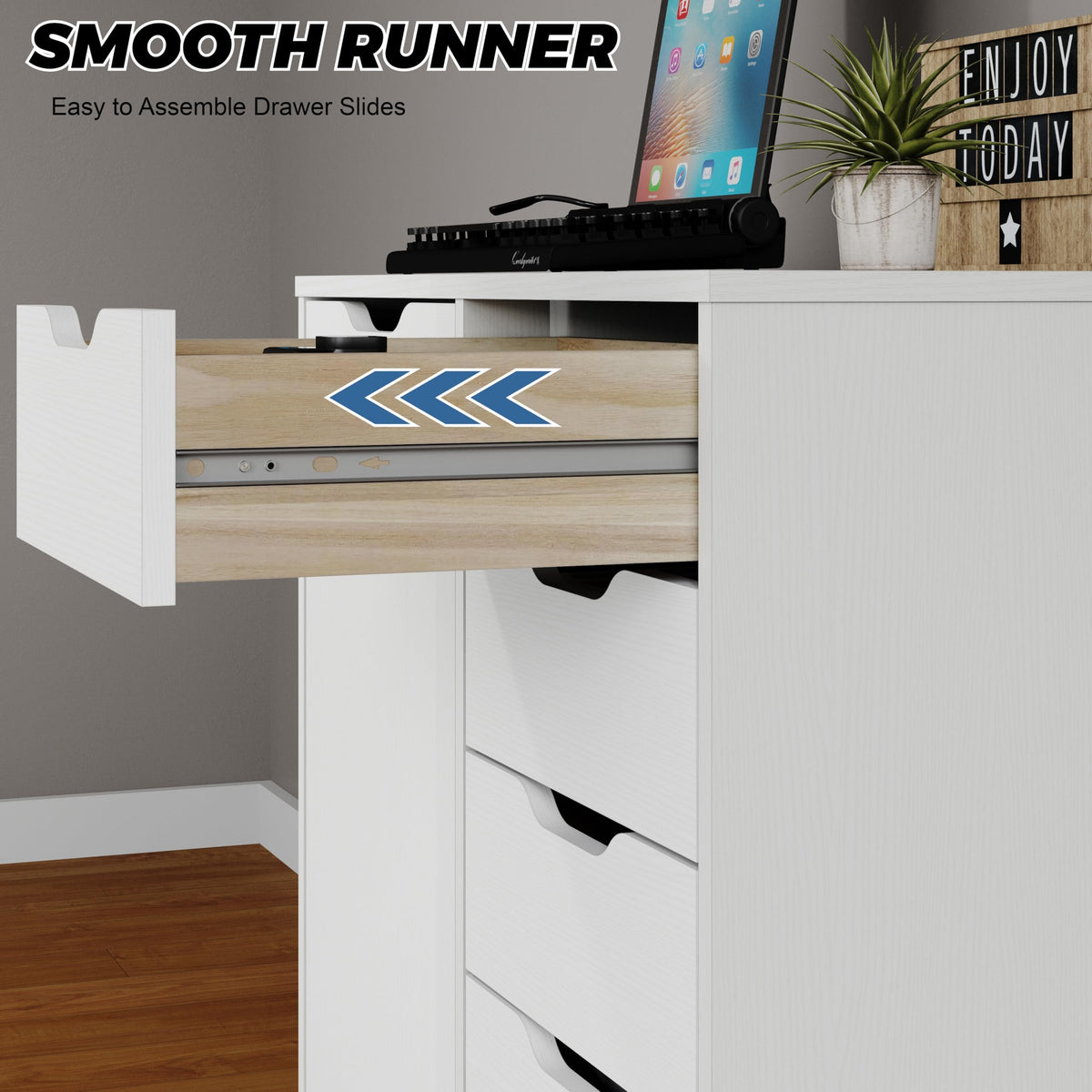 5-Drawer Storage Cabinet with Door