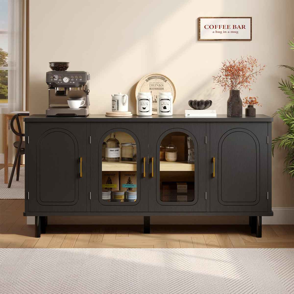 Arched Glass Door TV Stand