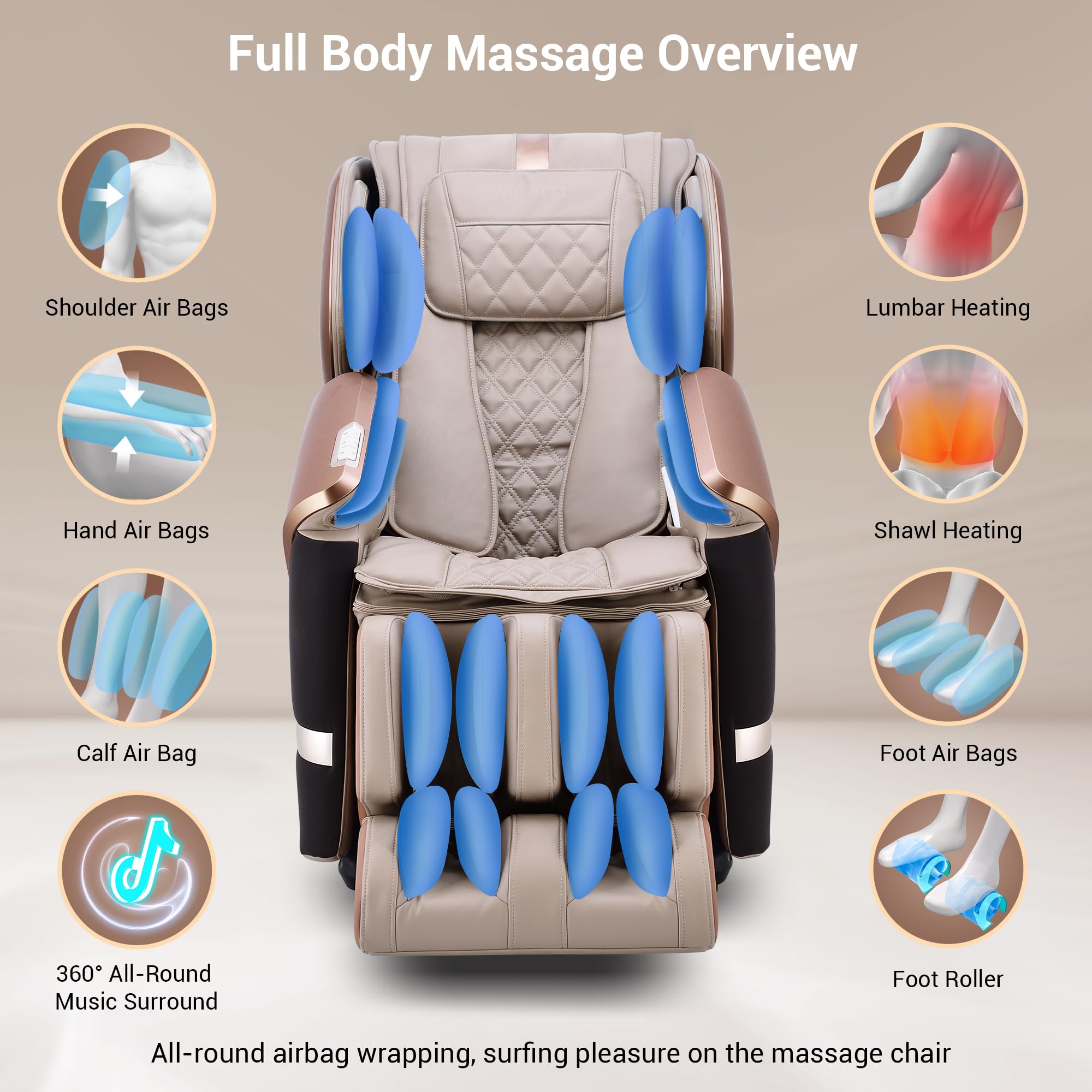 4D Zero Gravity Massage Chair with SL-Track & Bluetooth