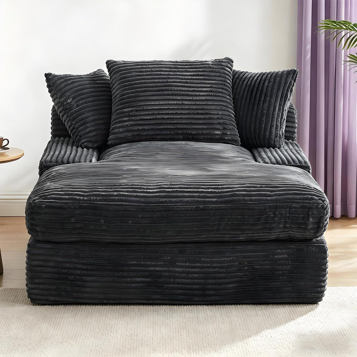 Vipbear Chaise Lounge Chair,69" Oversized Boneless Couch with 3 Pillows