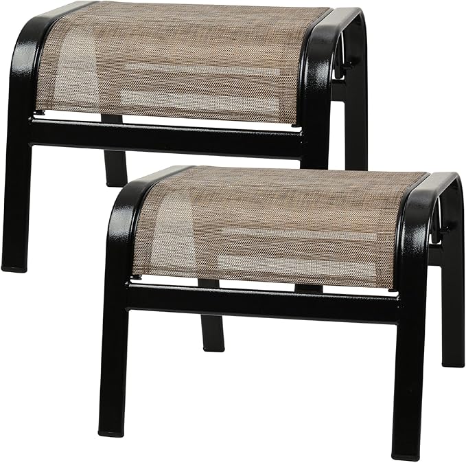 Outdoor Ottoman Footrest Stool Set of 2