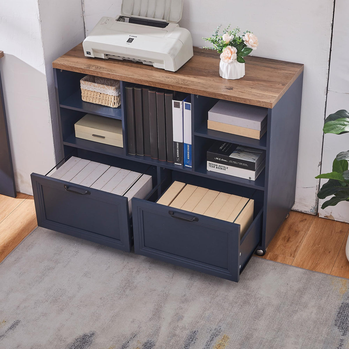 Farmhouse Rolling File Cabinet