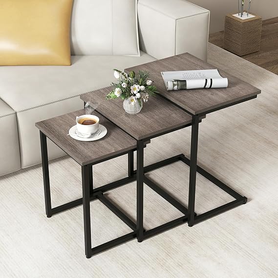 Faux Marble Nesting Tables, Set of 3