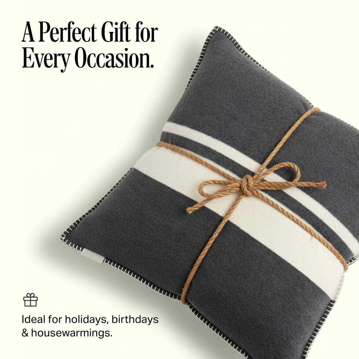Preston Lane Highrise Throw Pillow, 21 x 21 in, Soft Cotton Blend, Slate