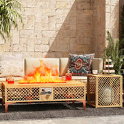 Rattan Fire Pit Table