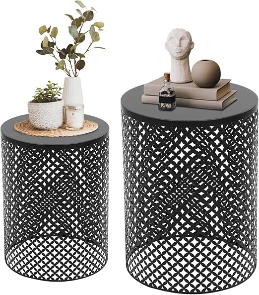 Metal Nesting Side Tables Set of 2