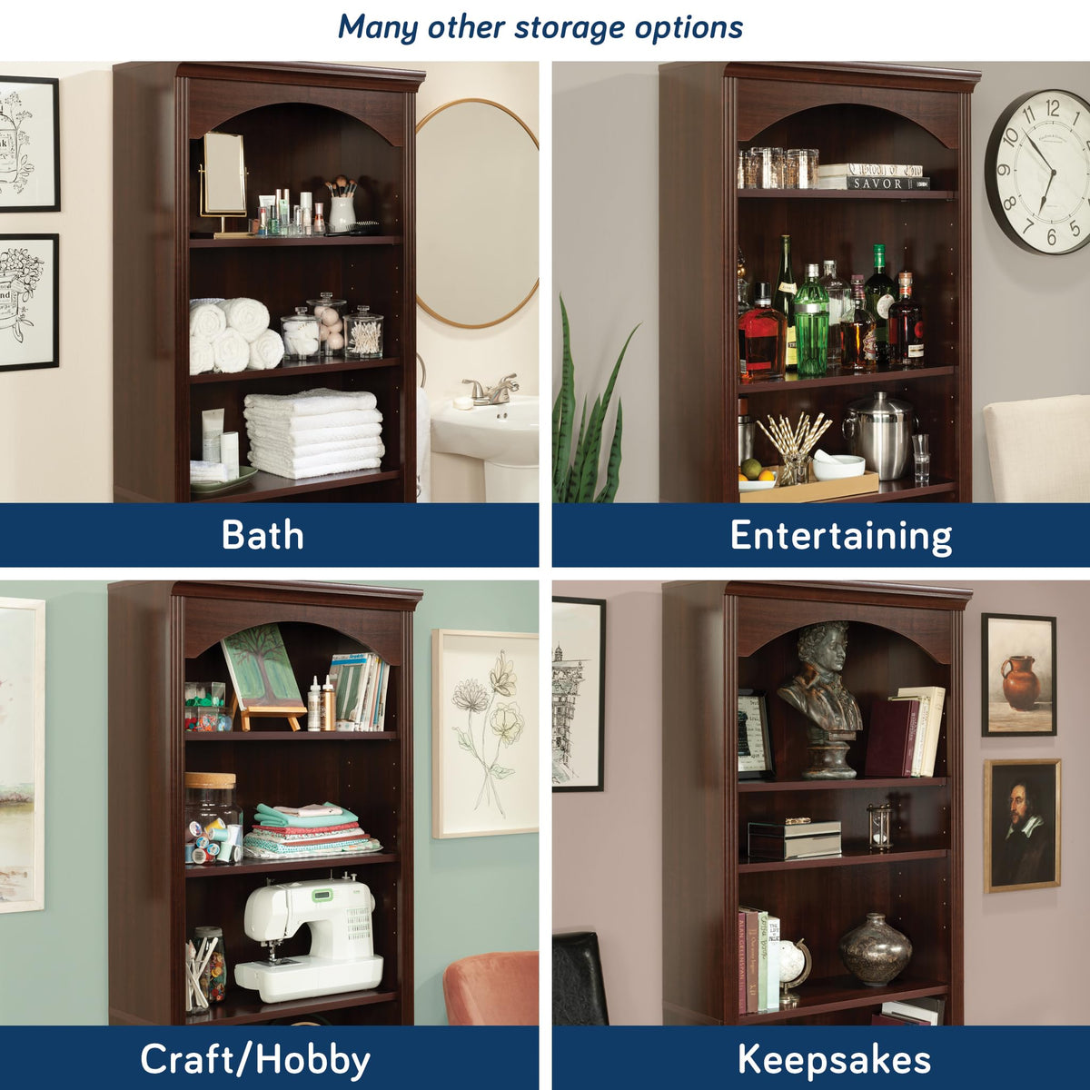 Cherry 5-Shelf Bookcase