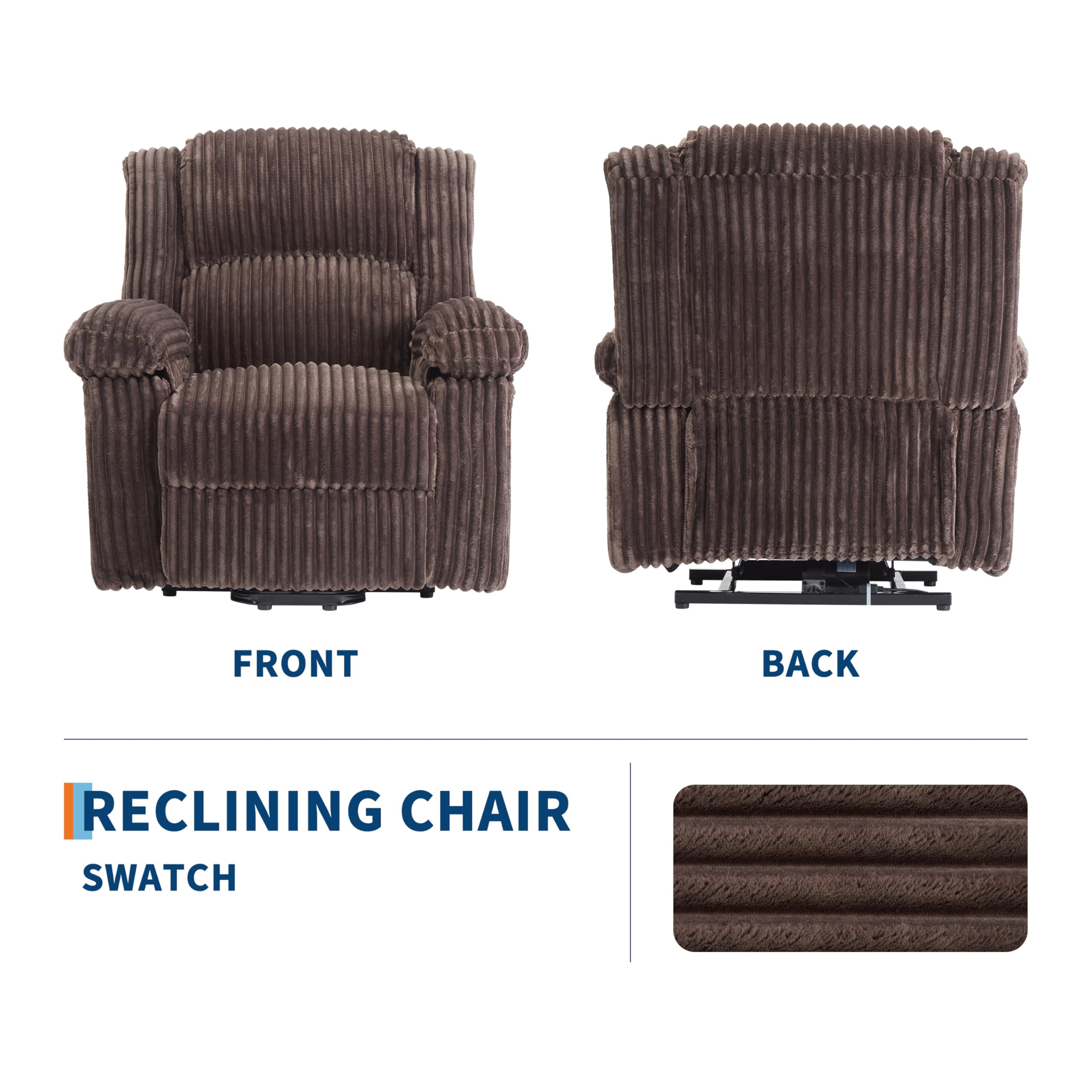 Corduroy Manual Recliner Chair