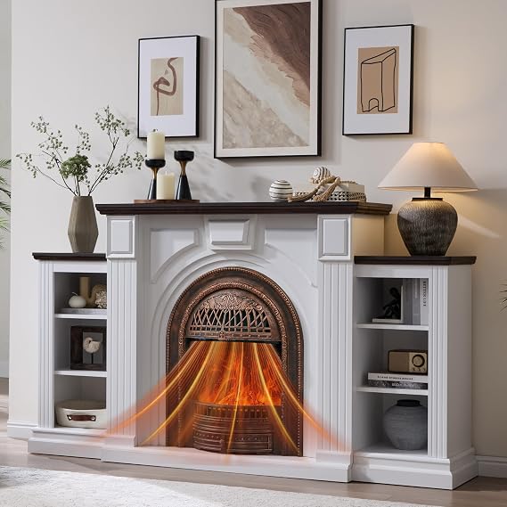 76" Electric Fireplace TV Stand with 30" Insert