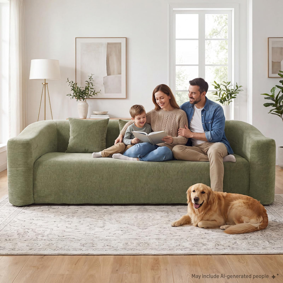 Hyfirm Boneless Cloud Couch for Living Room Deep Seat Memory Foam Sofa