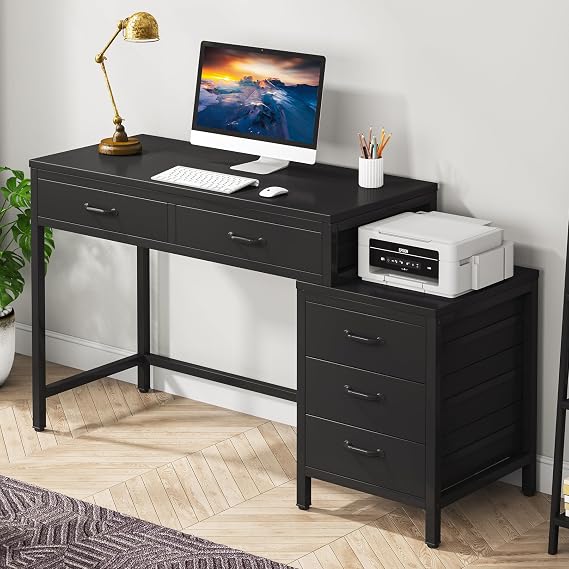 Computer Desk with 5 Drawers