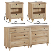 4-Piece Dresser & Nightstand Bedroom Set with Charging Station