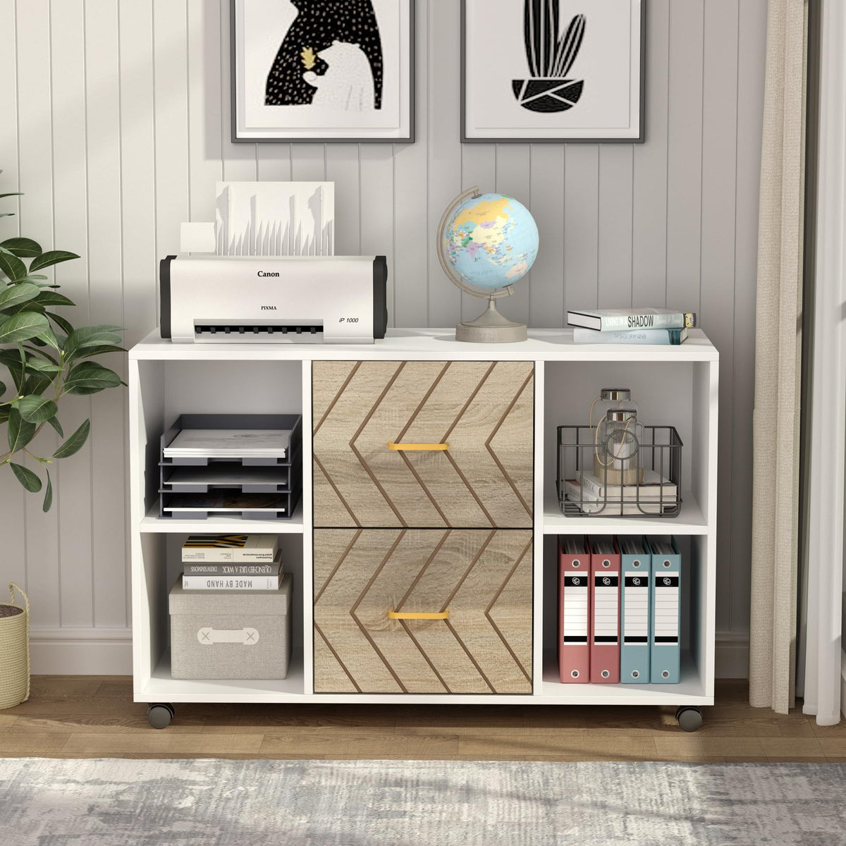 2-Drawer Rolling File Cabinet